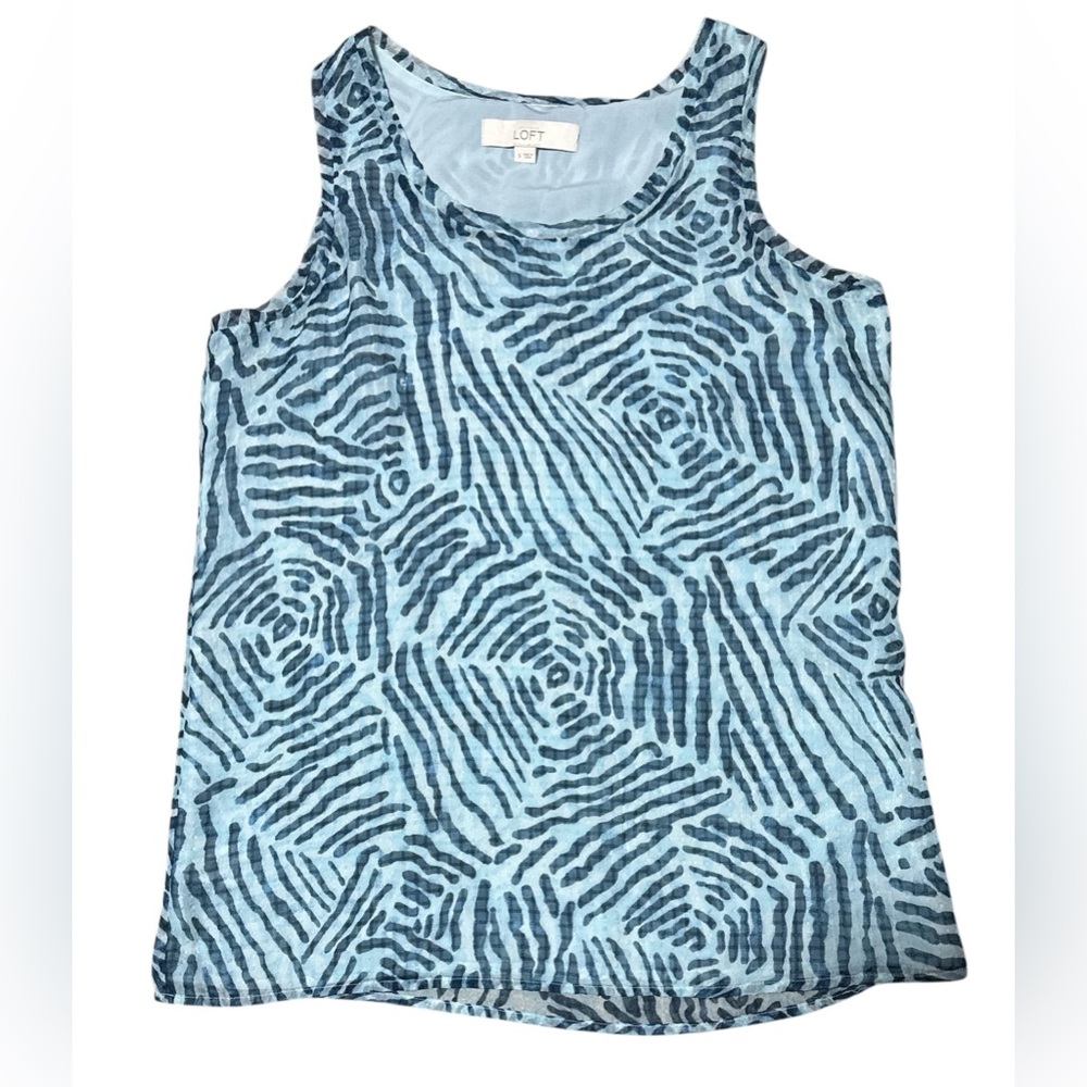 LOFT Women’s Sleeveless Zebra Pattern Blouse – Size Small